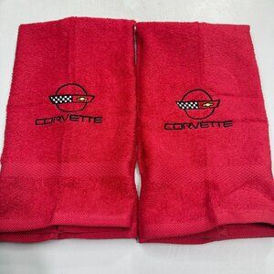 Chevy Corvette Towels Embroidered Hand Towel Set C4 Vette Bathroom Home Decor